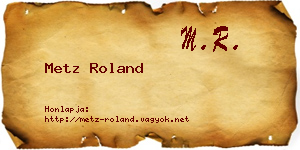 Metz Roland névjegykártya